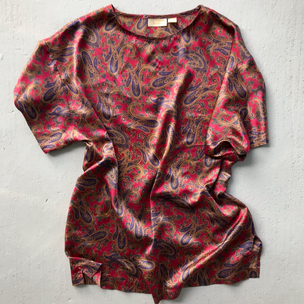 VICTORIAS SECRET Retro Gold Label 90’s Era Paisley Lingerie Nightshirt Nightgown